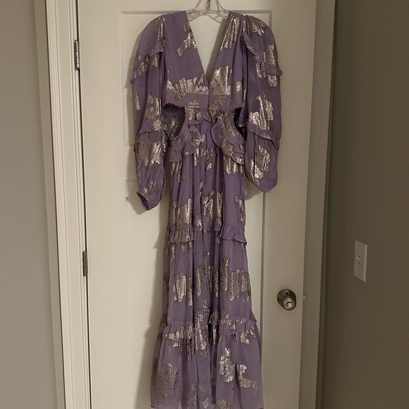 Embroidered metallic cut out dress - Picture 2 of 7